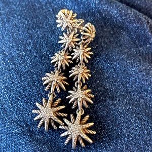 David Yurman - Sterling Silver Pavé Diamond Starburst Drop Earrings